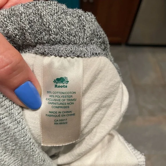 Roots Gray Joggers with Teal Logo - Picture 4 of 7